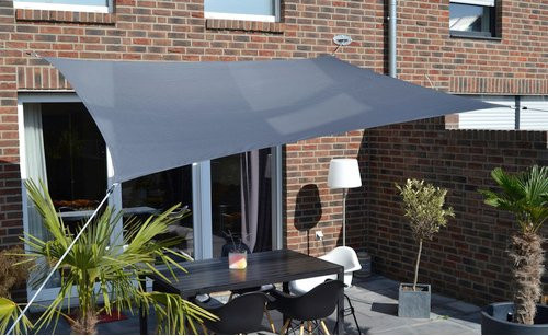 FLORACORD Vierecksonnensegel aus Polyester in Anthrazit, B: 250 cm, L: 300 cm - Bild 1