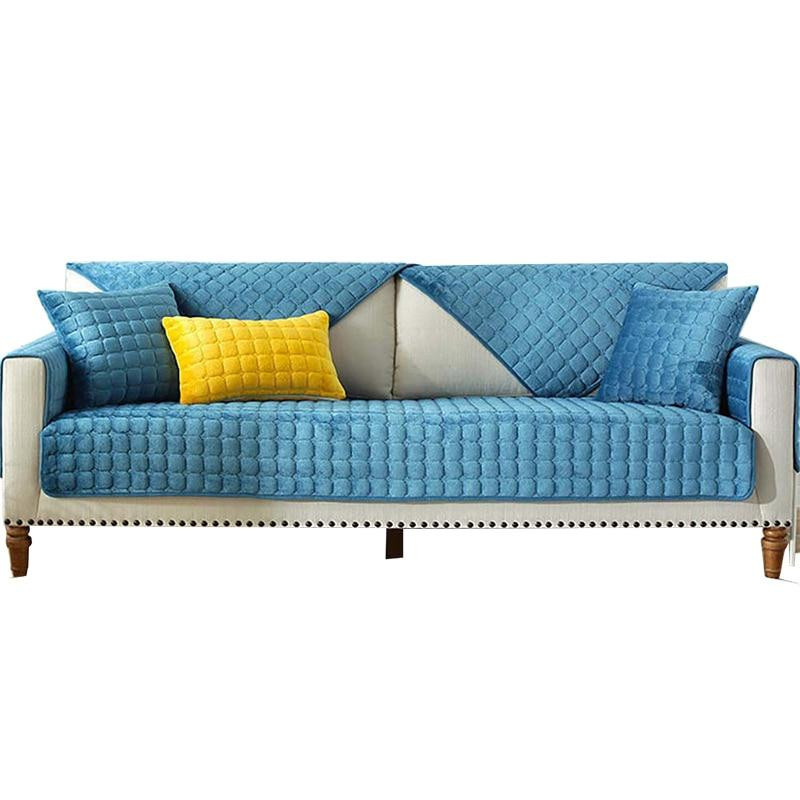 Rutschfester Plüsch-Sofabezug von XiaoyuDD in Kaffeebraun, weiches Sofakissen als Schonbezug für dein Wohnzimmer, B/B: 180 x 90 cm - Bild 2