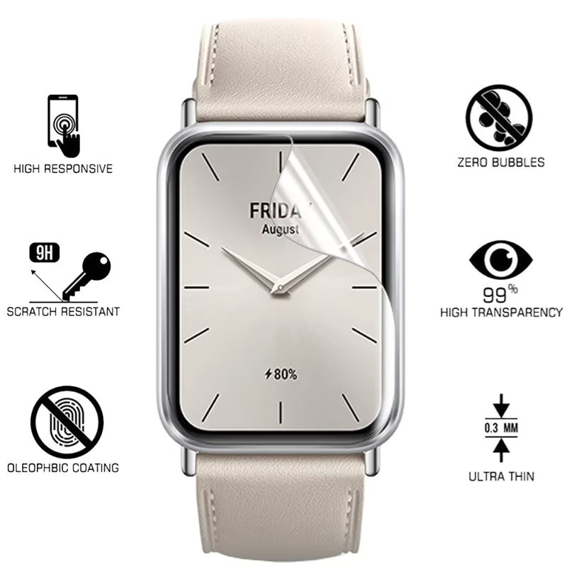 Weiche Hydrogel Schutzfolie für Xiaomi Mi Band 9 Pro und Mi Band 9 Aktive, Vollabdeckung Displayfolie, Transparent - Bild 2