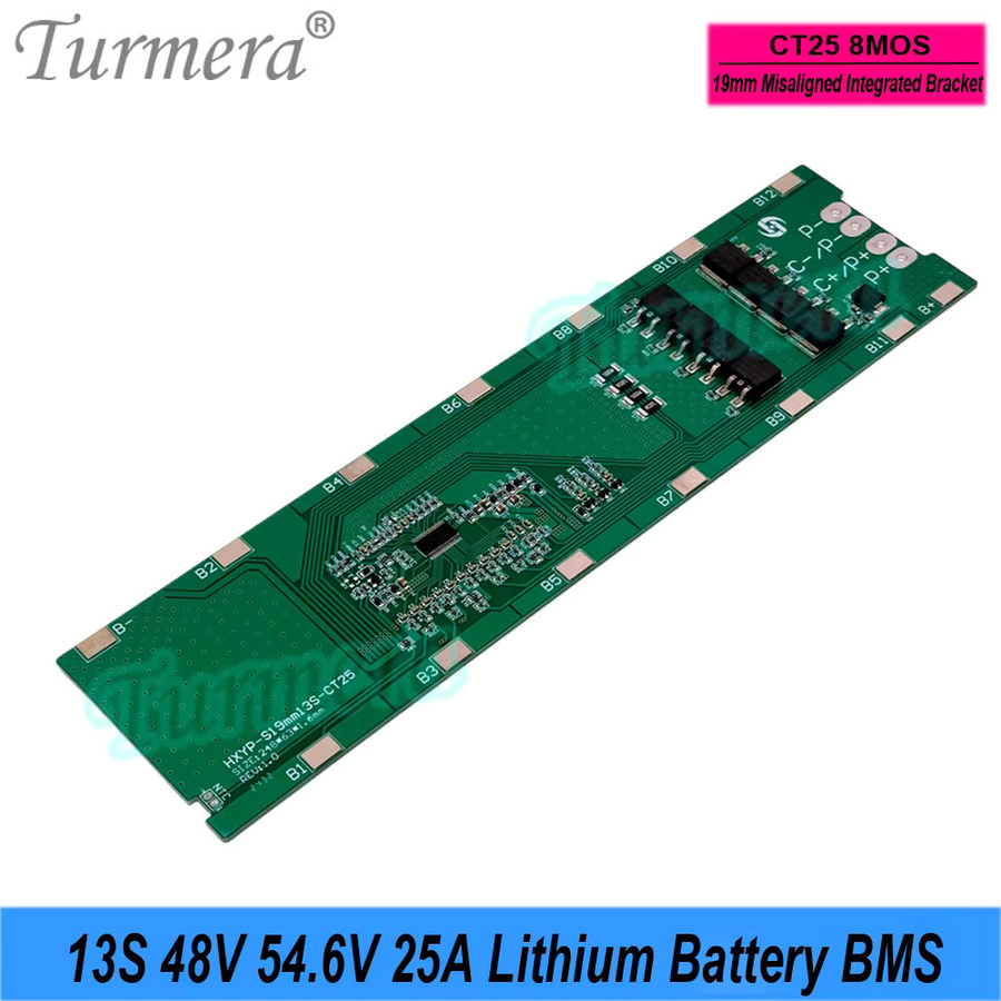 Turmera 13S Lithium-Batterie BMS Schweißbrett für 48V 54,6V 25A E-Bike und E-Scooter Akkus in Grün - Bild 2