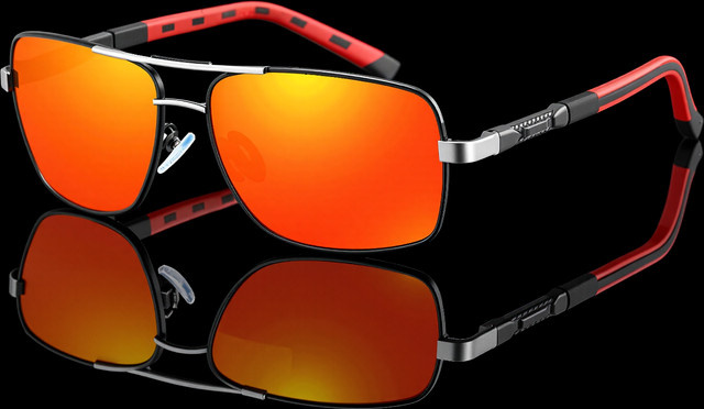 Polarisierte Sonnenbrille, Unisex, Vollrand, rund, Metall - Bild 1