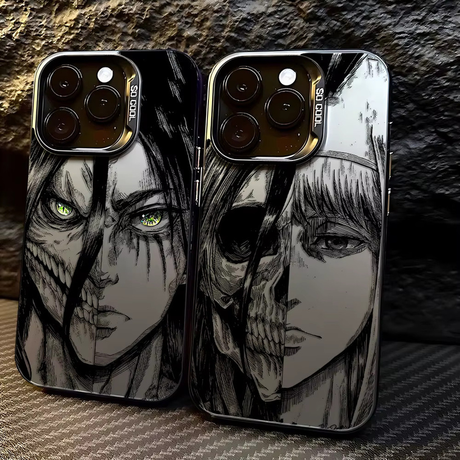Stoßfeste matte Handyhülle im Anime Attack On Titan Design für iPhone 11 bis iPhone 17 Pro Max von Potdemiel in Multicolour - Bild 1