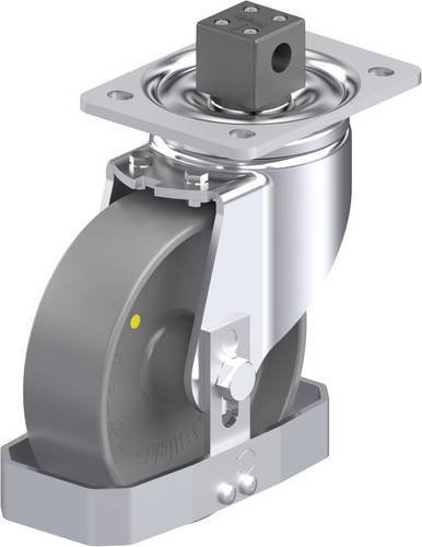 Blickle Stahlblech-Lenkrolle LH-PO 160G-CS13-ELS-FS in Grau mit Rad-Durchmesser 160 mm und einer Tragfähigkeit von 450 kg - Bild 1