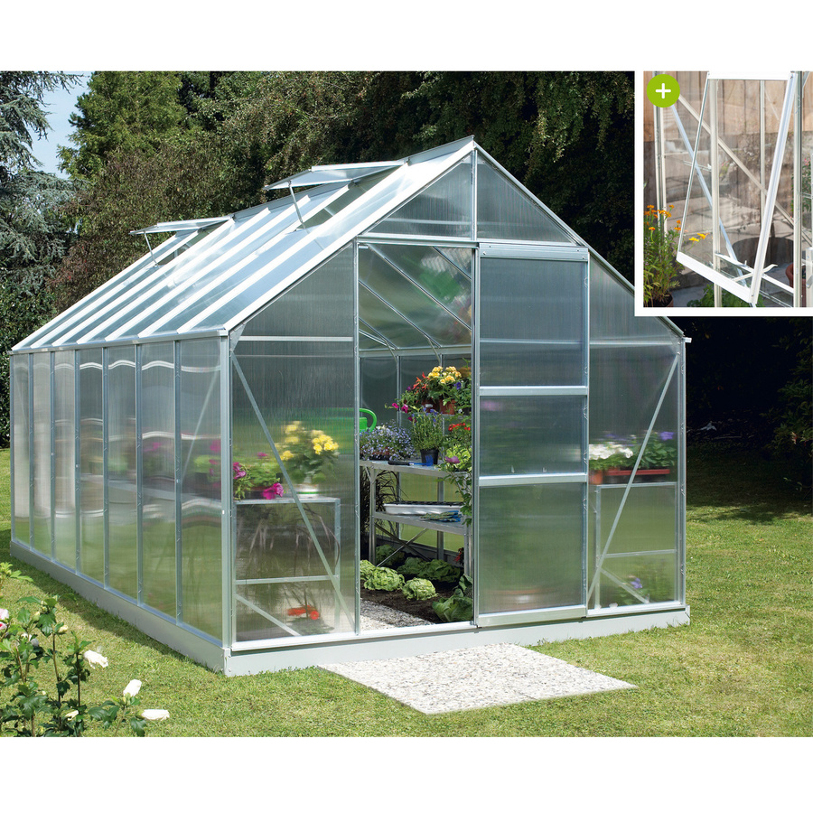 Vitavia Gewächshaus Meridian 1 11500 aus Aluminium mit Polycarbonat-Verglasung in Silber und Transparent, 11,5 m² - Bild 3