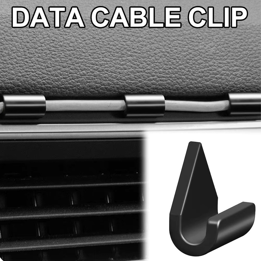 Multifunktionaler Auto-Kabel-Befestigungsclip in Schwarz zur Kabelorganisation für Navigationsgeräte und Datenkabel mit selbstklebender Fixierung - Bild 4