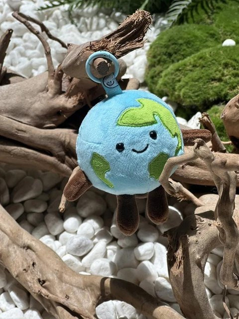 Yiran toy Kawaii Lachende Erde Plüschtier, Schlüsselanhänger, 10cm - Bild 1