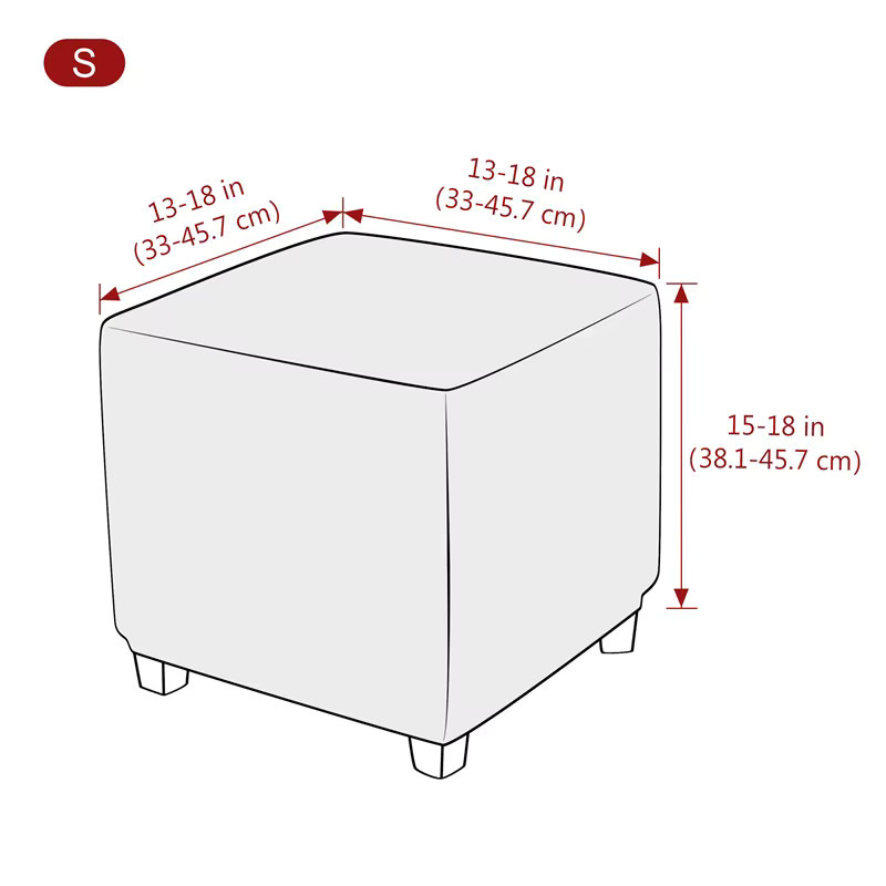 Yupartex Jacquard Ottomane Abdeckung aus rutschfestem Polar Fleece für Hocker und Fußhocker - Bild 2