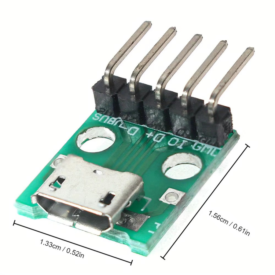 10-teiliges Micro-USB-zu-Dip-Adapter-Set q99 in Grün zur Stromumwandlung und zum Testen von 5-poligen Leiterplatten - Bild 2