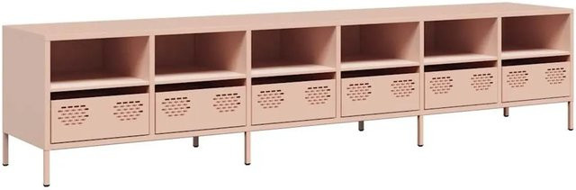 vidaXL TV-Schrank aus kaltgewalztem Stahl in Rosa, B/T/H: 202 x 39 x 43,5 cm - Bild 1