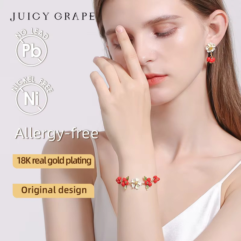 Juicy Grape Armband, 18 Karat vergoldet, Weißdorn Blume Frucht, Damen - Bild 2