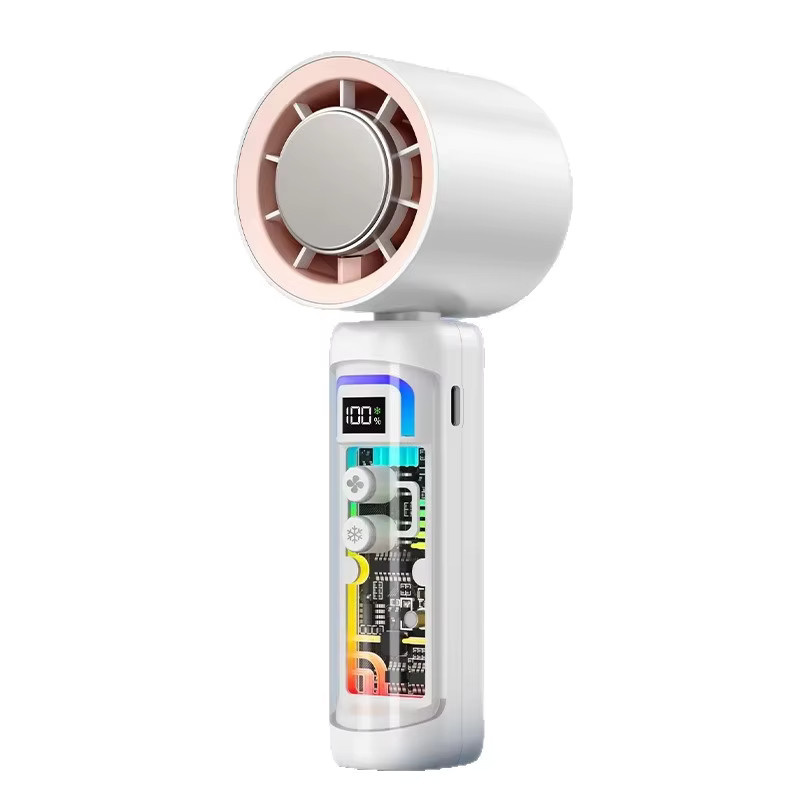 Sarmocare Mini USB-Ventilator mit Akku und Digitalanzeige in Schwarz oder Lila - Bild 4