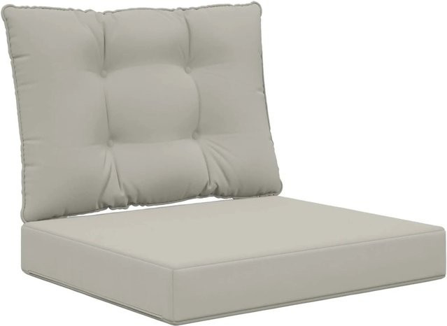 vidaXL Sofakissen für Draußen 2-teiliges Set Grau aus Polyester - Bild 1