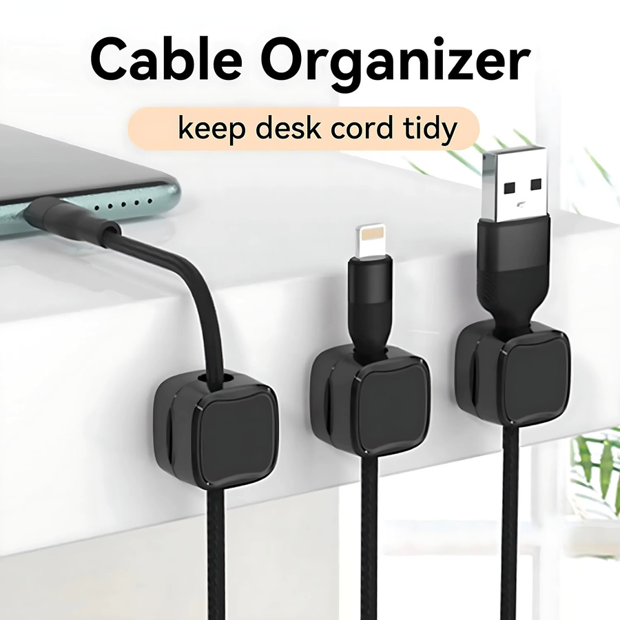VAORLO Magnetische Kabelclips zur Kabelaufbewahrung als selbstklebender Kabelhalter für Zuhause, Büro und Auto in Schwarz oder Weiß - Bild 2