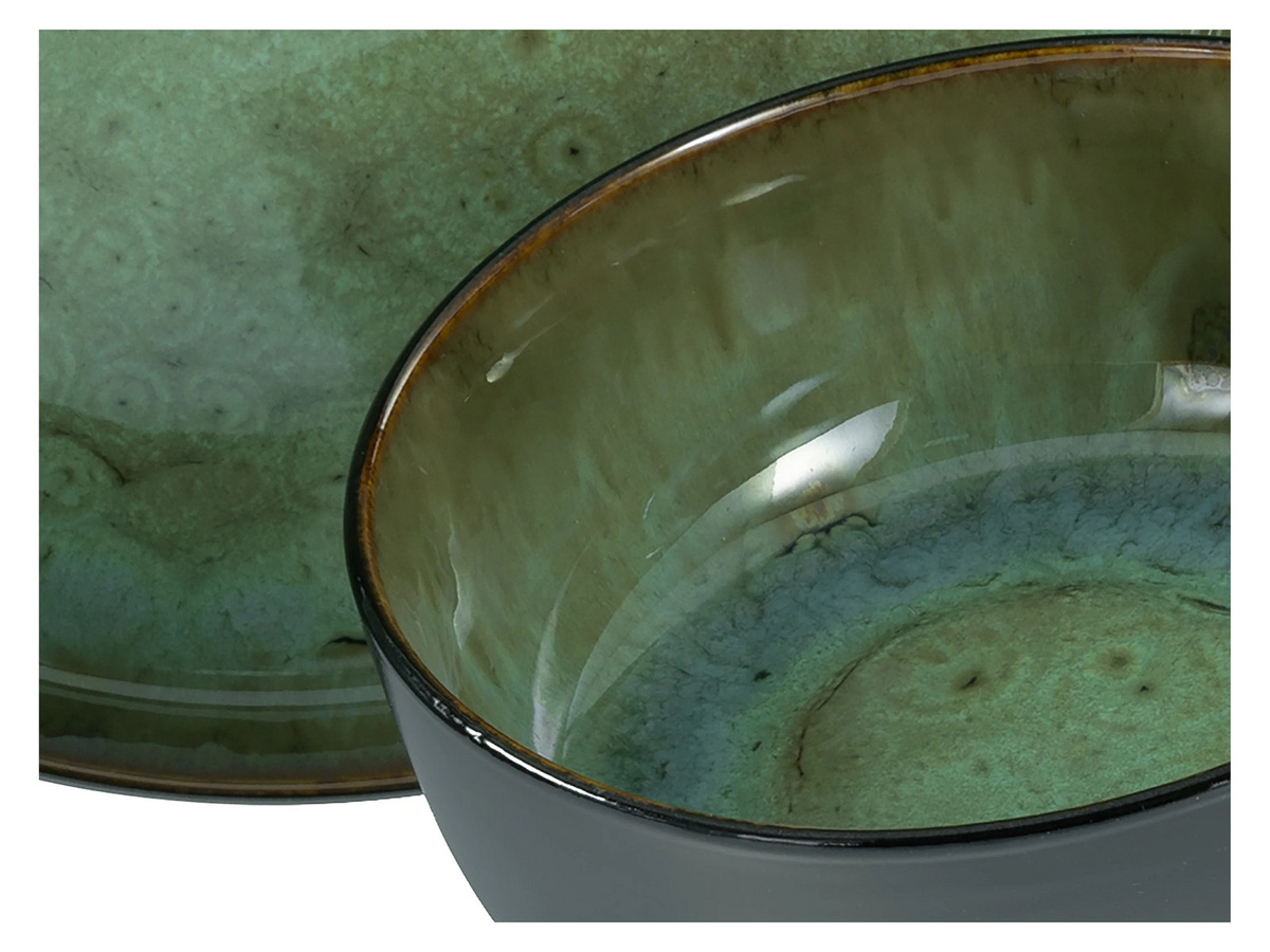 CreaTable Geschirrset Nordic Fjord, 18-teiliges Stoneware-Set, Grün - Bild 2