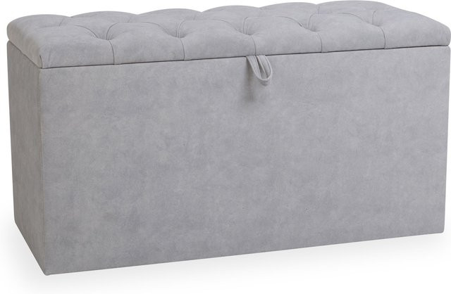 Truhe SANSIBAR LIVING Langeoog mit Stoffbezug für dein Schlafzimmer, B/T/H: 100 x 47 x 45 cm - Bild 1