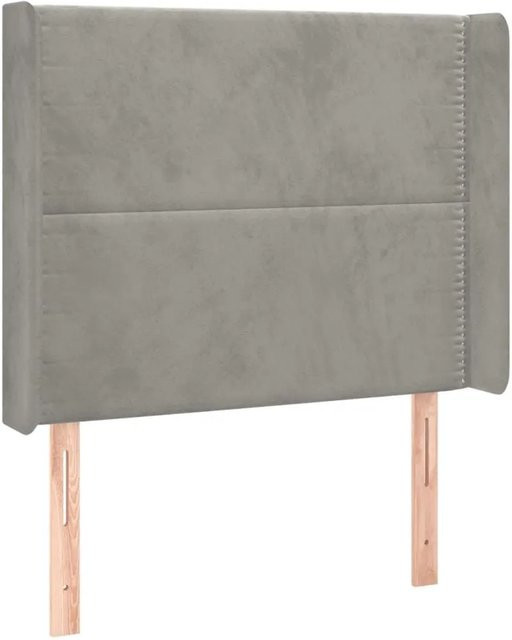 vidaXL Kopfteil mit Ohren in Hellgrau aus Samt, B/T/H: 103 x 16 x 128 cm - Bild 1