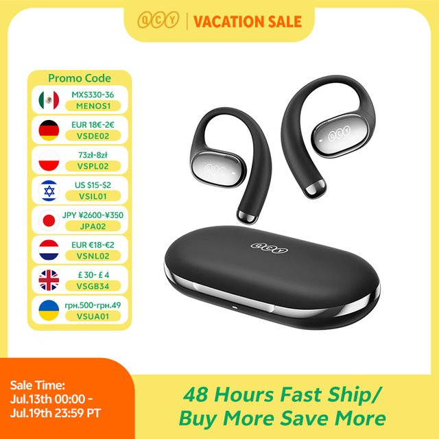 QCY Crossky R70 Open-Ear-Funkkopfhörer in Grau mit Hi-Res Audio, LDAC und Bass Boost sowie Bluetooth 6.0 - Bild 1