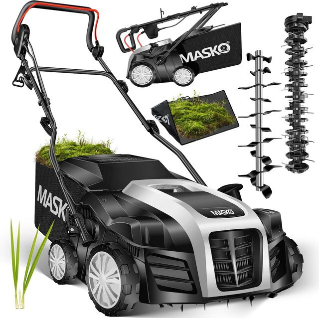 MASKO 2in1 Elektro Vertikutierer und Rasenlüfter mit 1800 Watt, 40 cm Arbeitsbreite und 55 l Fangkorb - Bild 1