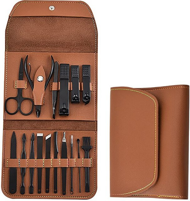 TPFBeauty Maniküre- & Pediküre-Set, 16-teilig, Braun, Unisex - Bild 1