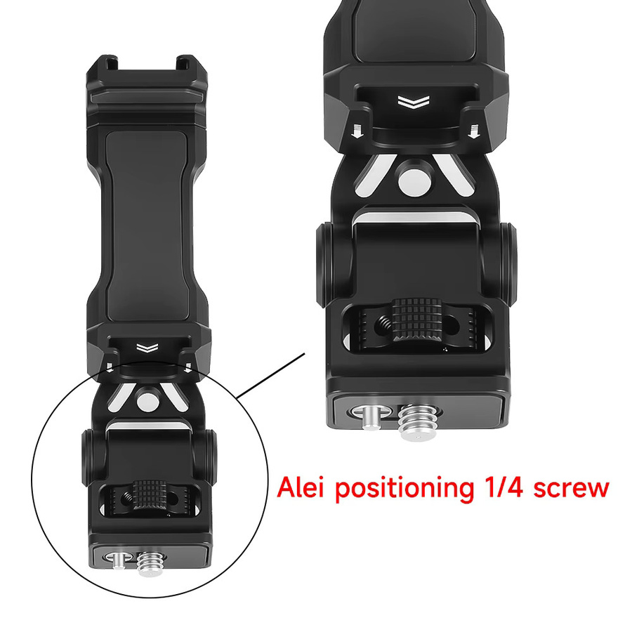 YPAY Handyhalter aus Metall in Schwarz mit 360 Grad Drehung und 1/4 3/8 ARRI-Loch für iPhone, Android Smartphone und DSLR - Bild 2