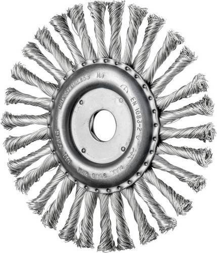 PFERD COMBITWIST Rundbürste gezopft für Winkelschleifer, Edelstahl-Draht-Ø 0,50 mm, Farbe Silber/Blau, Durchmesser: 178 mm, B/T/H: 178 x 13 x 22,2 mm, 10er Packung - Bild 1