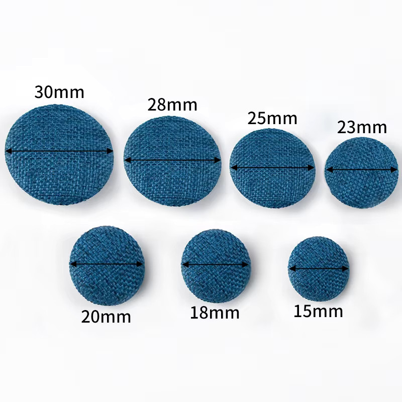 Meetee Runde Stoffknöpfe mit Leinenüberzug für Sofakissen und DIY-Nähzubehör, 15–30 mm, 10/20 Stück - Bild 2
