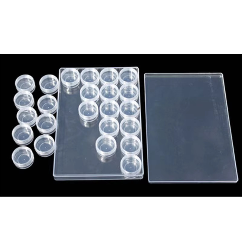 Otmagelu Aufbewahrungsbox mit 30 Fächern aus transparentem Kunststoff für Nail Art, Schmuck und Perlen, B/T/H: 16,2 x 13,5 x 3,5 cm - Bild 3