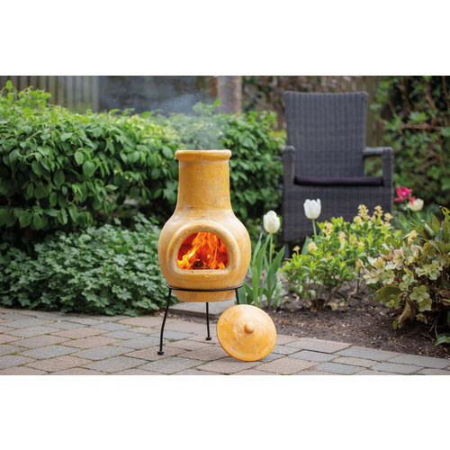 Redfire Gartenkamin Tampico aus Keramik in Gelb, Durchmesser: 31 cm - Bild 3