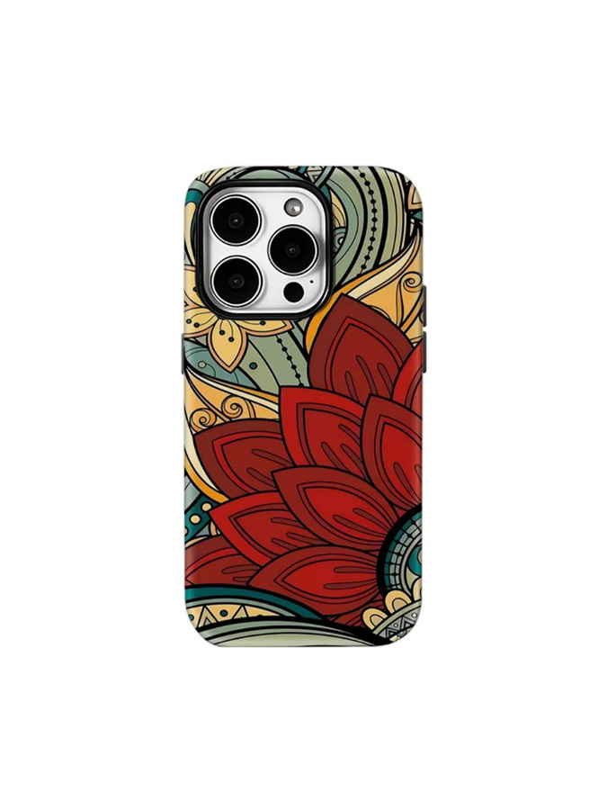 Handyhülle mit Blumenmotiv für Apple iPhone 11 bis iPhone 17 Pro Max Plus, doppelschichtige Rückseite, multicolour - Bild 6