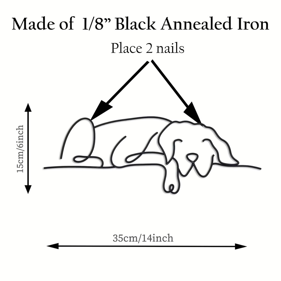 CIFbuy Wanddekoration für Hunde aus Metall in Schwarz – Minimalistische Metall-Wandkunst für dein Wohnzimmer - Bild 2
