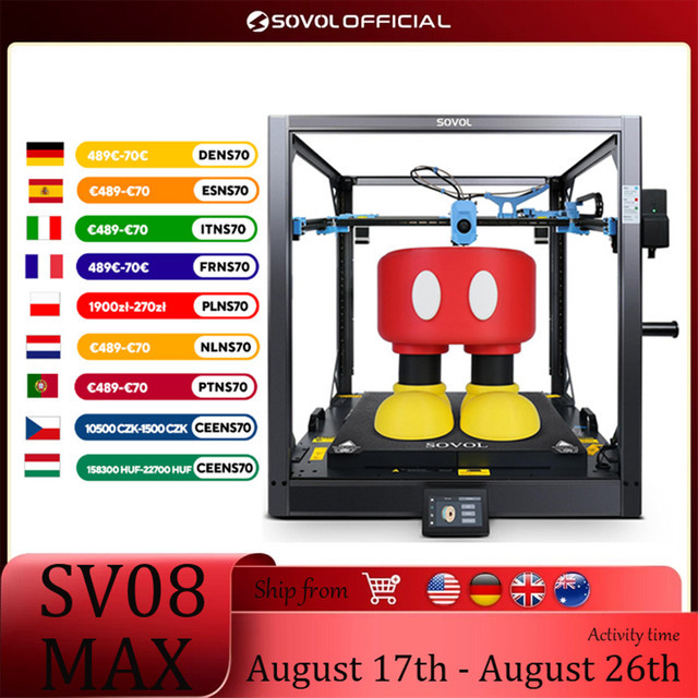 Sovol SV08 MAX CoreXY FDM 3D-Drucker in Schwarz mit großem Bauvolumen - Bild 1