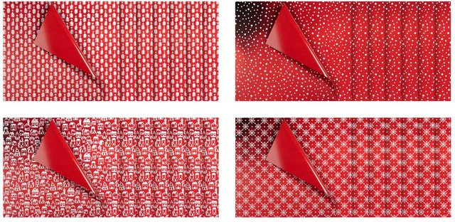 Faltpapier Red Foil von Gebrüder Bertels in Rot mit glänzendem Finish, Breite: 110 cm, Höhe: 32 cm, Tiefe: 32 cm - Bild 1
