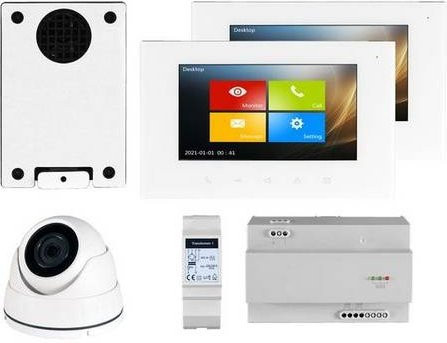 HHG Video-Sprechanlagen-Set in Weiß mit 2,0 Zoll Display und Einbau-Funktion - Bild 1