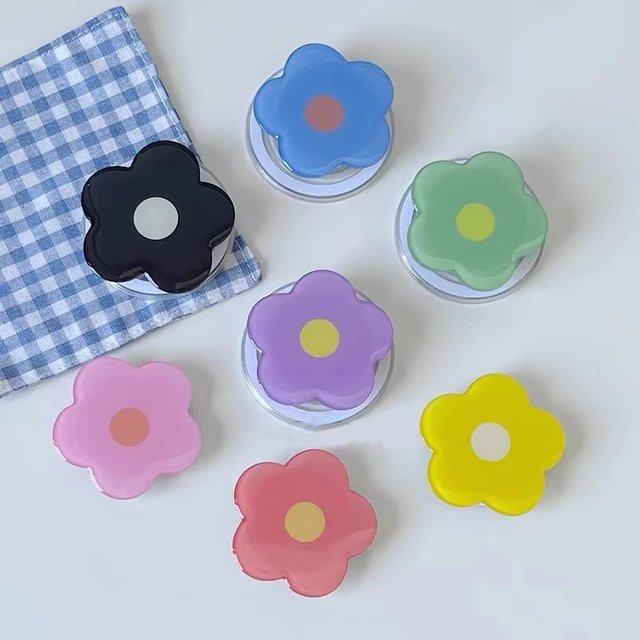 Magnetischer Smart Tok mit Acryl-Blumen Design für MagSafe iPhone und Samsung, Farbe: Gelb - Bild 1