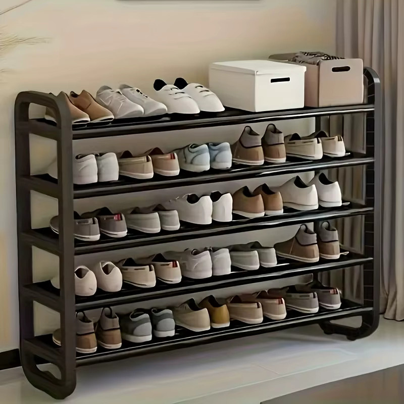 LIUSHADUOLA Schuhregal aus Metall mit 5 Stufen für bis zu 18 Paar Schuhe, platzsparendes und modernes Design für den Flur, erhältlich in Schwarz oder Weiß - Bild 2
