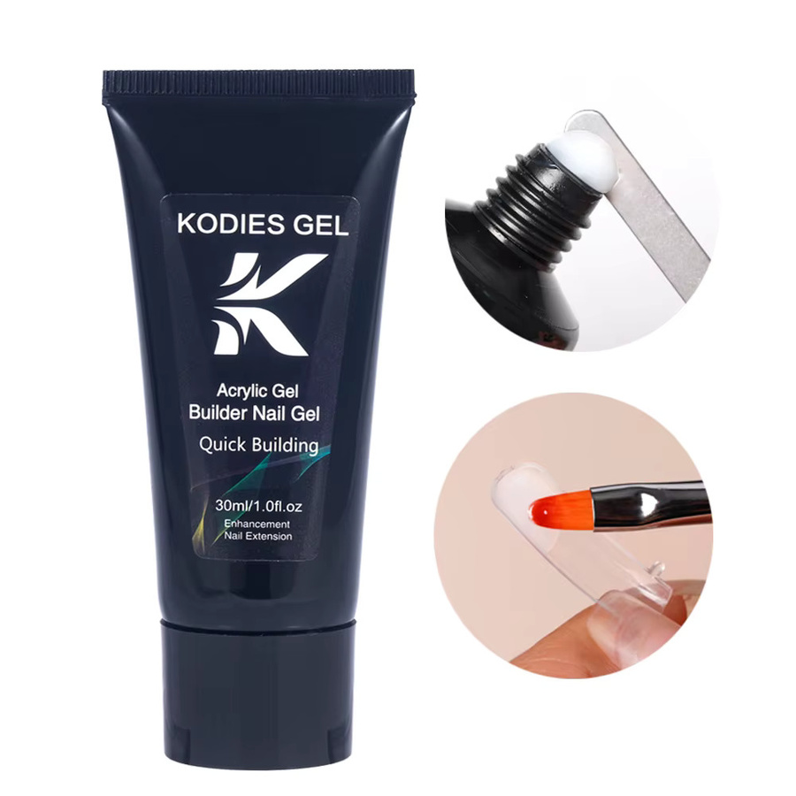 Kodies Gel Poly Nagel Gel, 30 ml, klar milchig weiß, glänzend - Bild 3
