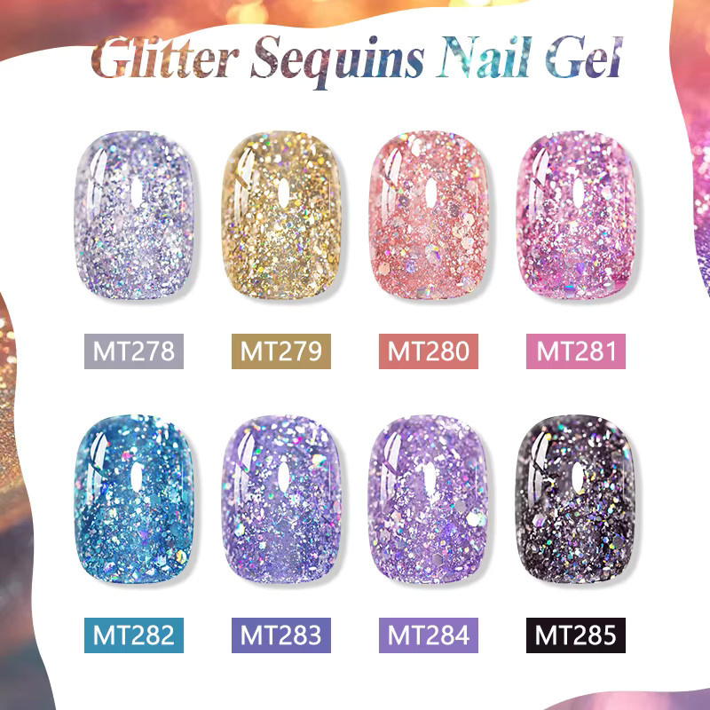 Mtssii Gel Nagellack, Rosa Lila, Glitter Pailletten, 7 ml - Bild 4