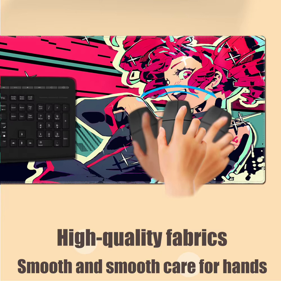 HYBXAXC Anime Kasane Teto Mauspad Multicolor, rutschfeste Schreibtischmatte für E-Sport und Gaming, B/T: 90 x 40 cm, Höhe: 0,3 cm - Bild 4
