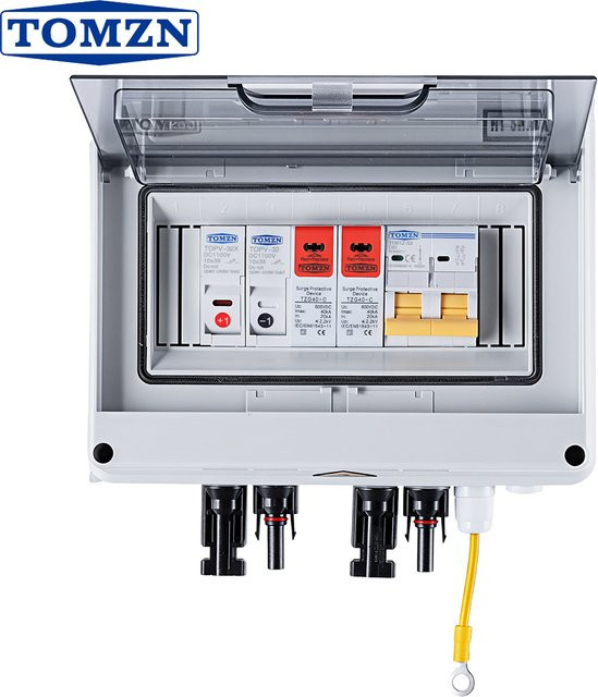 TOMZN HT 8WAY IP65 Photovoltaik-Verteilerkasten Combiner Box mit SPD und MCB für 600VDC - Bild 1