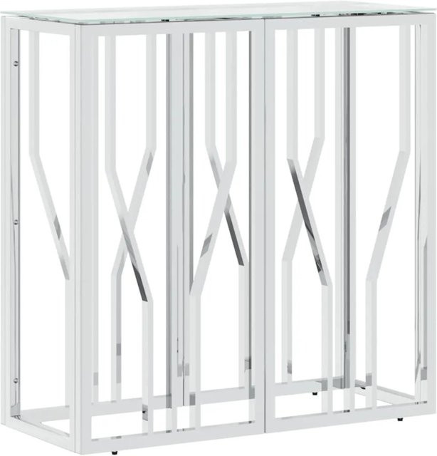 vidaXL Konsolentisch aus Edelstahl und Glas in Silber, B/T/H: 70 x 30 x 70 cm - Bild 1