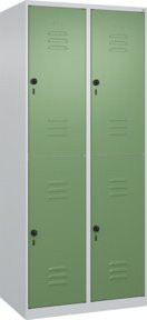 C+P Doppelstock-Spind Classic PLUS mit 2 Abteilen, Resedagrün, H x B x T: 185 x 80 x 50 cm - Bild 1