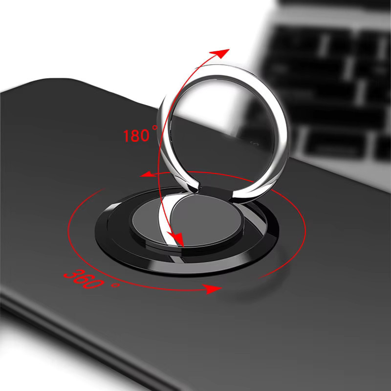 Stoßfeste Silikon TPU Handyhülle mit Ringhalterung für Xiaomi Qin F22 Pro in Schwarz und Transparent - Bild 1