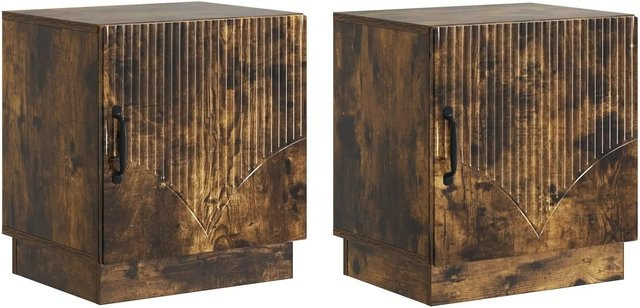 vidaXL Nachttisch Set 2 Stück in Geräucherte Eiche im Vintage Design, B/T/H: 43 x 34,5 x 47 cm - Bild 1