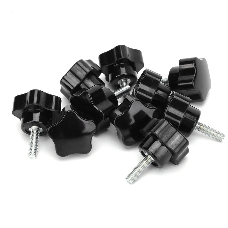 10 Stück Knopfschrauben mit Fünfstern-Griff aus Kunststoff in Schwarz, M6x32x20 mm - Bild 3
