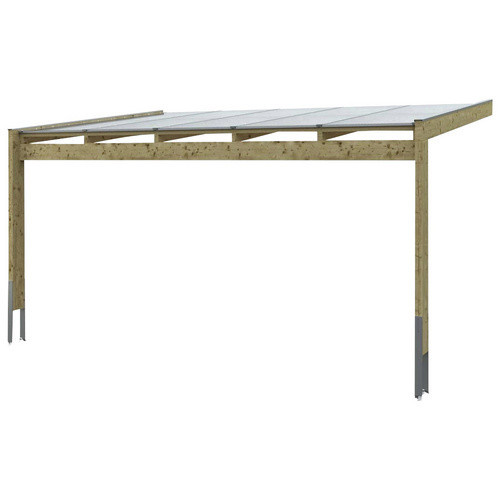 Skan Holz Terrassenüberdachung Novara aus unbehandeltem Holz mit Polycarbonat-Dach, B/T: 557 x 359 cm, Farbe: Braun - Bild 2