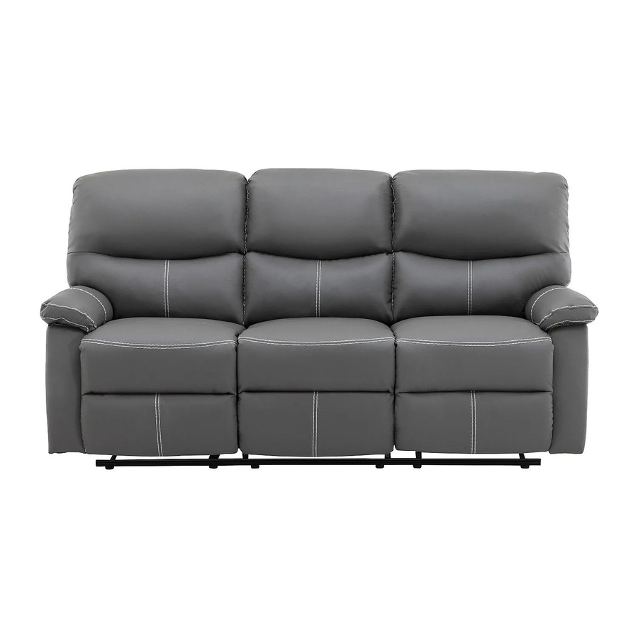 Vente-unique Relaxsofa Canby in Grau mit Kunstlederbezug, Breite: 183 cm - Bild 2