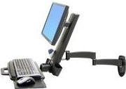 Ergotron 200 Series Combo Arm Wandhalterung für LCD-Display, Tastatur und Maus, Schwarz, Monitorgröße bis zu 61 cm, VESA-Montage 100 x 100 mm - Bild 1