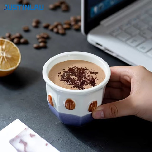 JUSTINLAU Espresso-Tasse aus Keramik im Nahost-Stil, Gelb, ideal für Latte Art und Cappuccino - Bild 1
