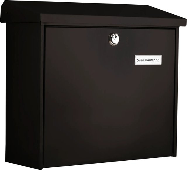 Burg Wächter Briefkasten Comfort 913 aus Stahlblech Schwarz B: 38,0 cm, H: 34,0 cm, T: 2,0 cm - Bild 1
