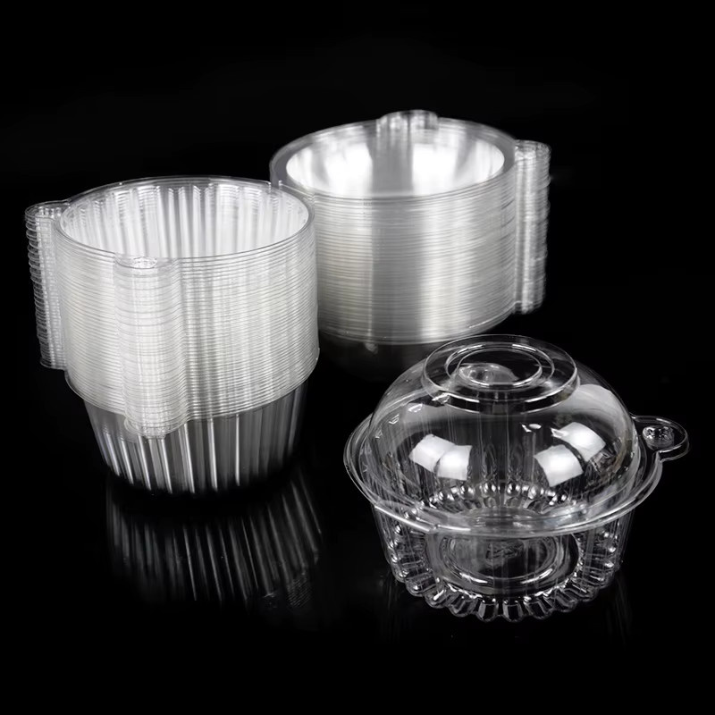 100 Stück ZQNYCY Transparente Cupcake Boxen aus Kunststoff mit Snap-Lid für Dessert, Kuchen und Muffins - Bild 2